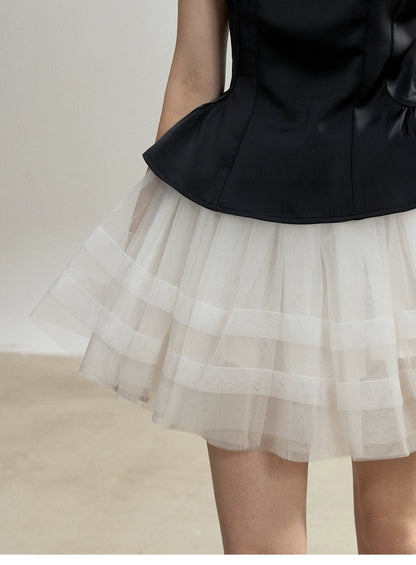 Sleeveless Faux Two-Piece Tutu Dress