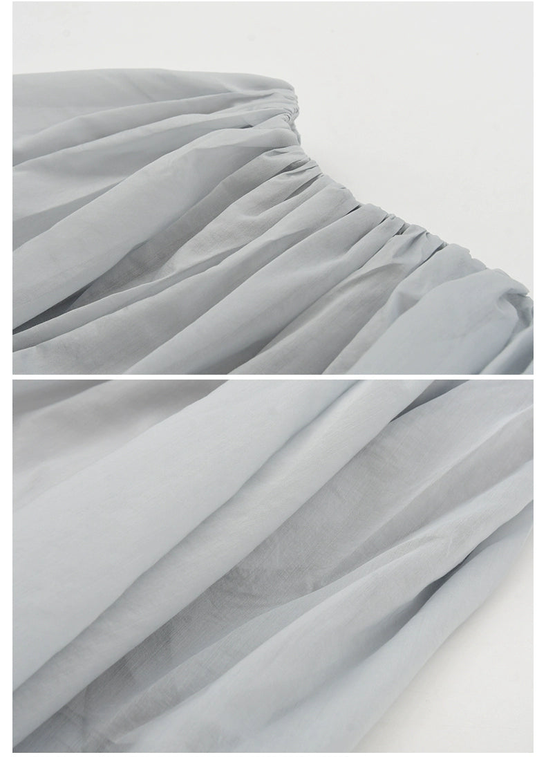 Flared Sheer Skirt With Elastic Waistband
