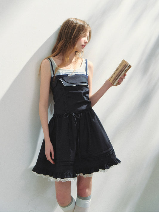 Foldover Tube Dress With Asymmetric Design