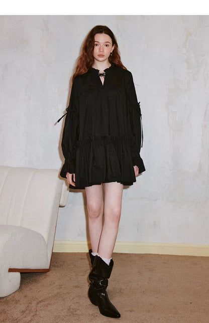 Ruffled Shirt Dress Onepiece