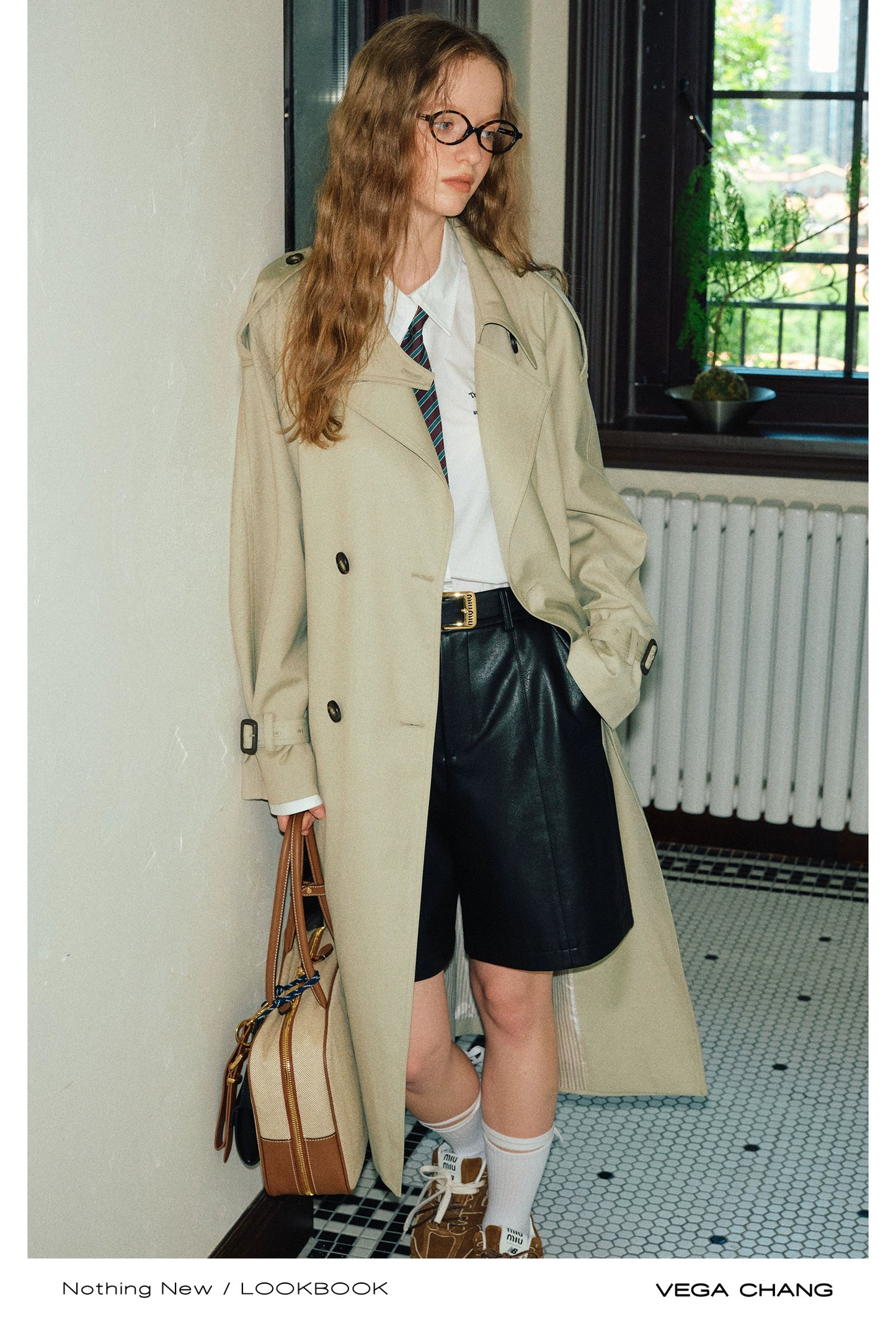 Classic Double-Breast Belted Trench Coat