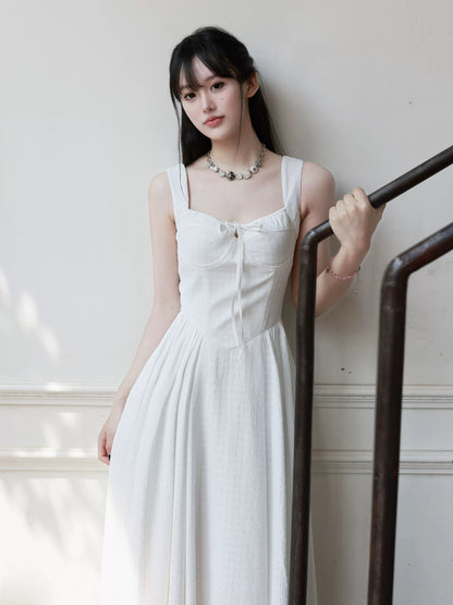 Breathable Elegant Long Dress With Built-In Bra Pads