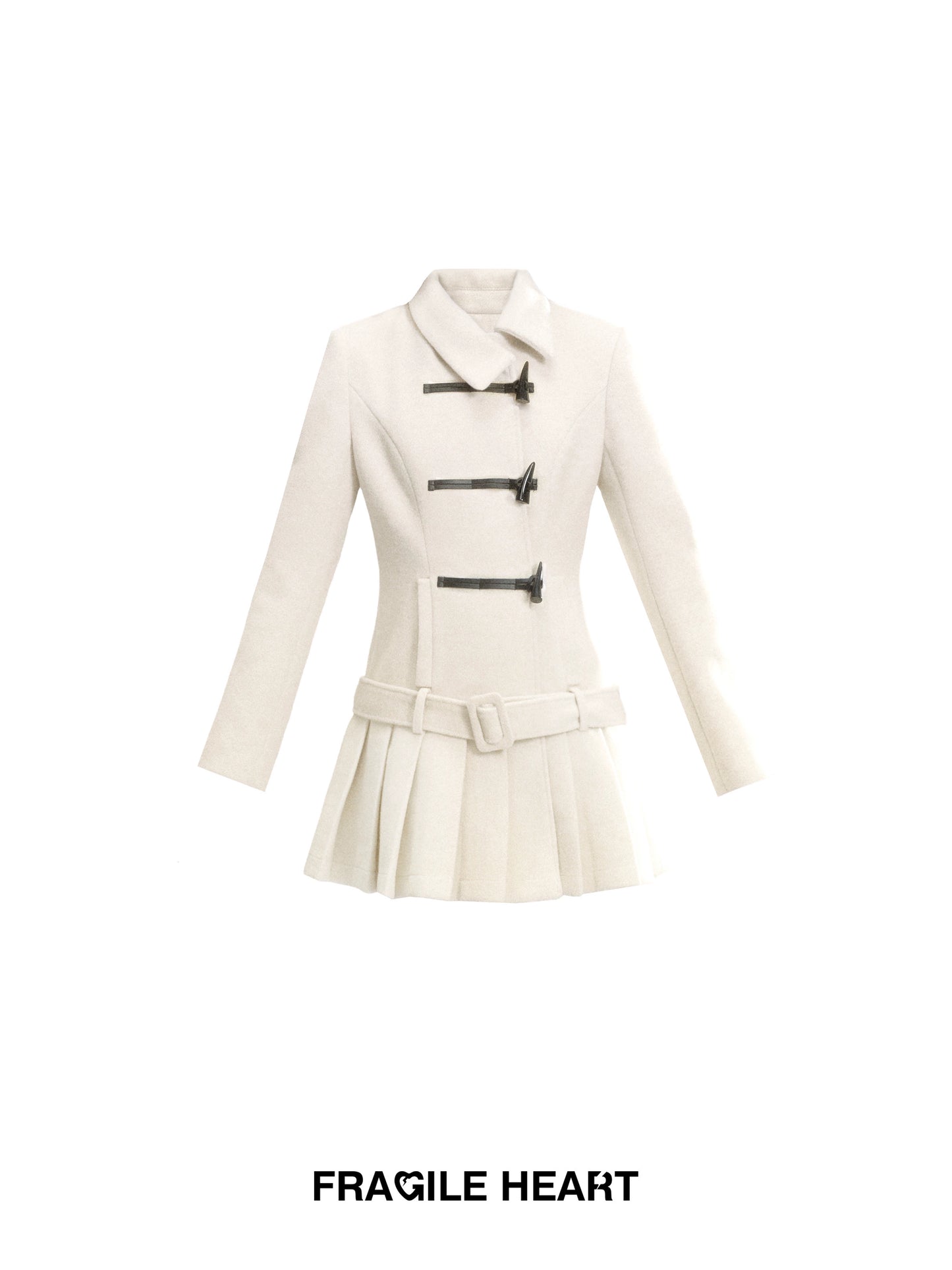 Asymmetric Dress-Style Coat With Toggle Closure