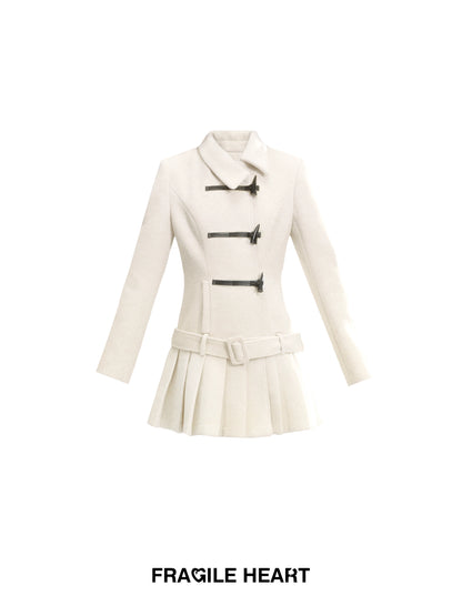 Asymmetric Dress-Style Coat With Toggle Closure
