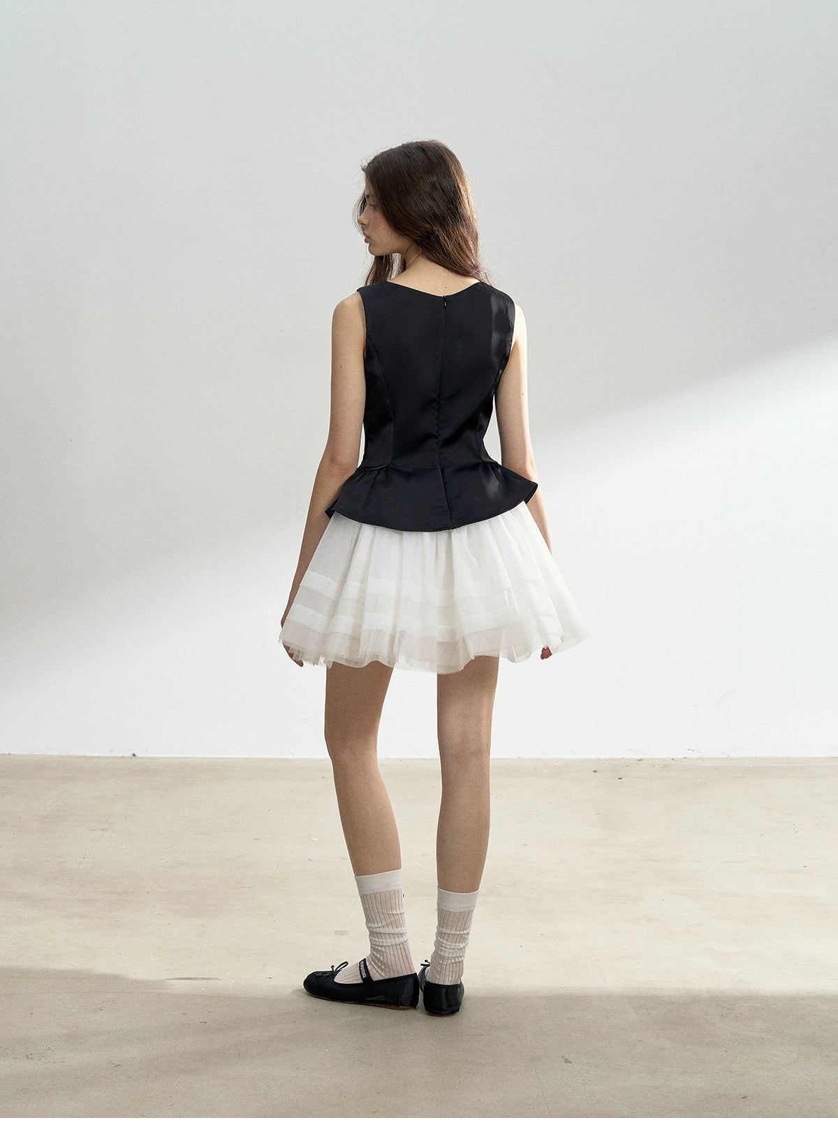 Sleeveless Faux Two-Piece Tutu Dress