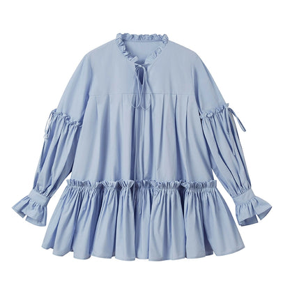 Ruffled Shirt Dress Onepiece