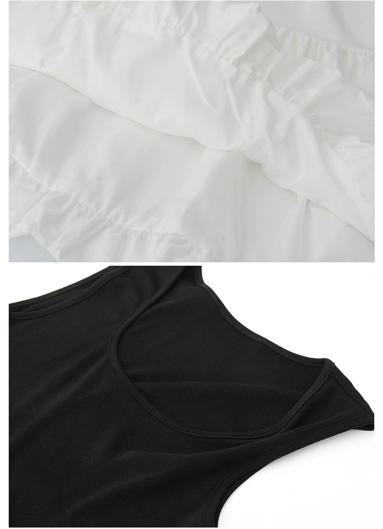 Sleeveless Bubble Skirt Dress In Minimalist Style