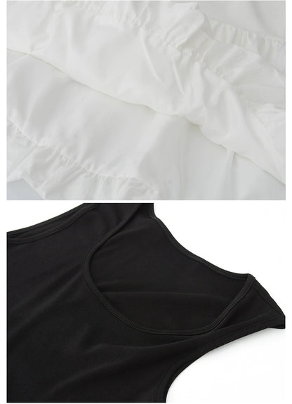 Sleeveless Bubble Skirt Dress In Minimalist Style