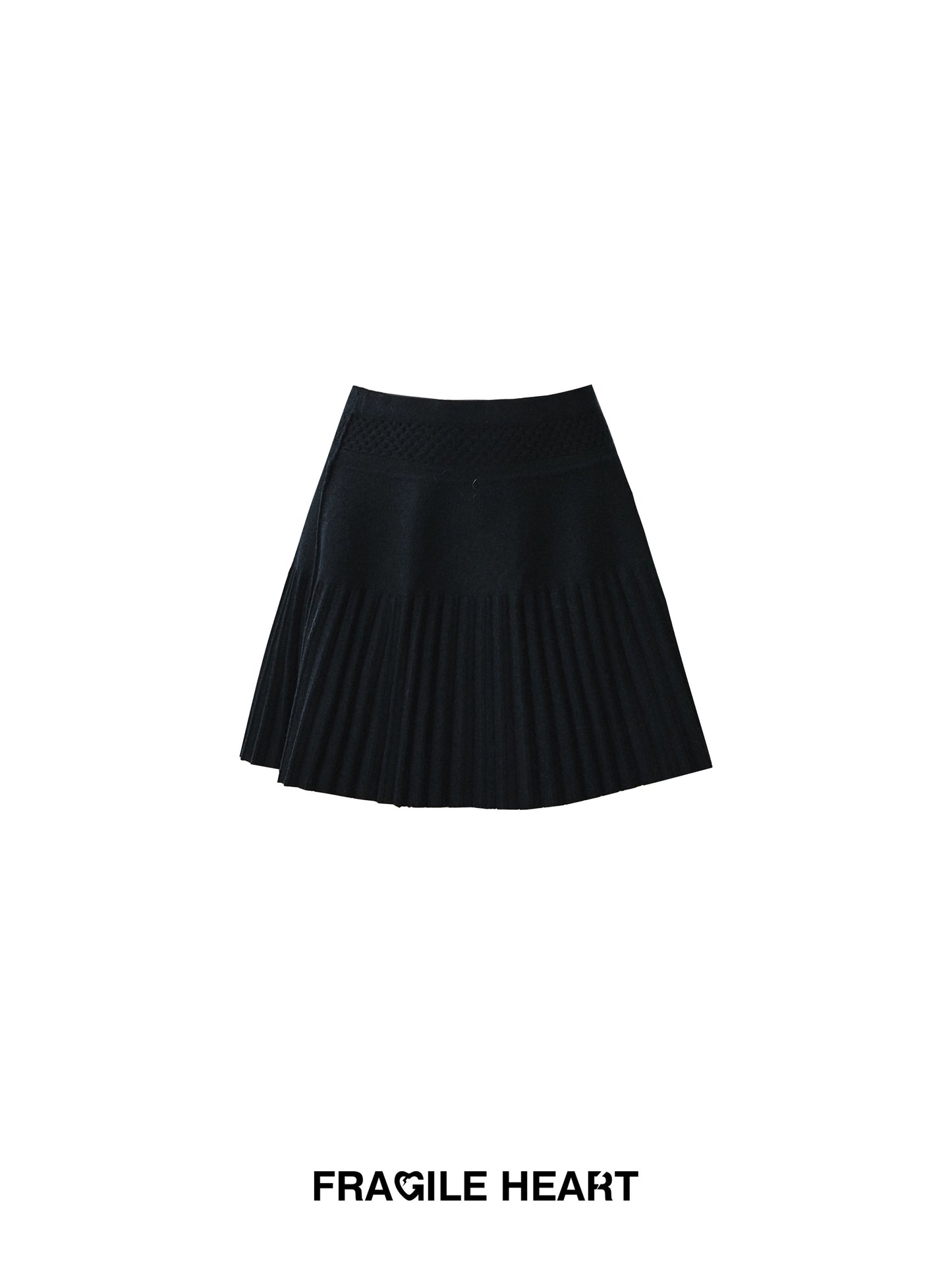 V-Neck Open-Knit Top & Pleated Mini Skirt