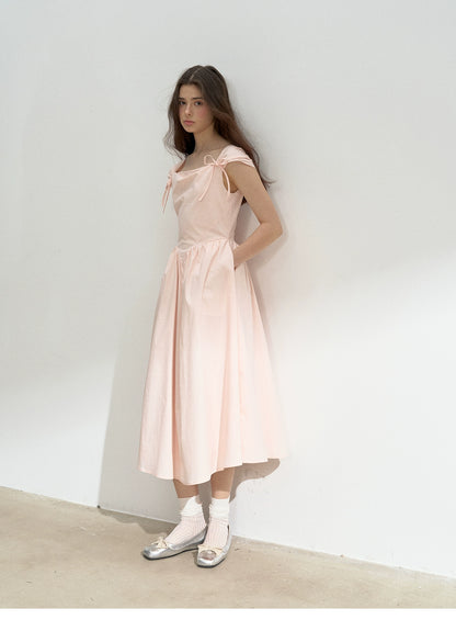 Lace-Up Back Basque Waist Dress