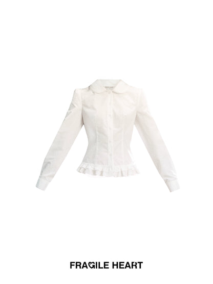 Hourglass Silhouette Blouse With Peter Pan Collar