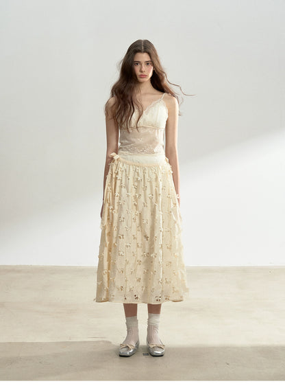 Sheer Lace Camisole With Embroidered Detail
