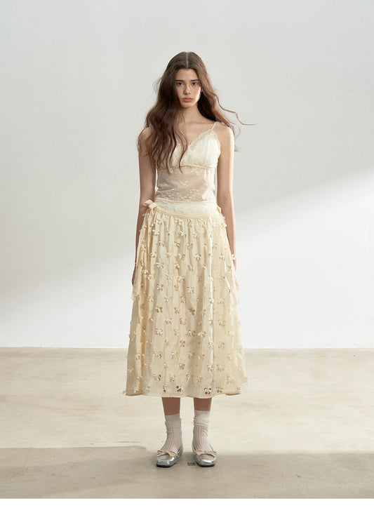 Sheer Lace Camisole With Embroidered Detail