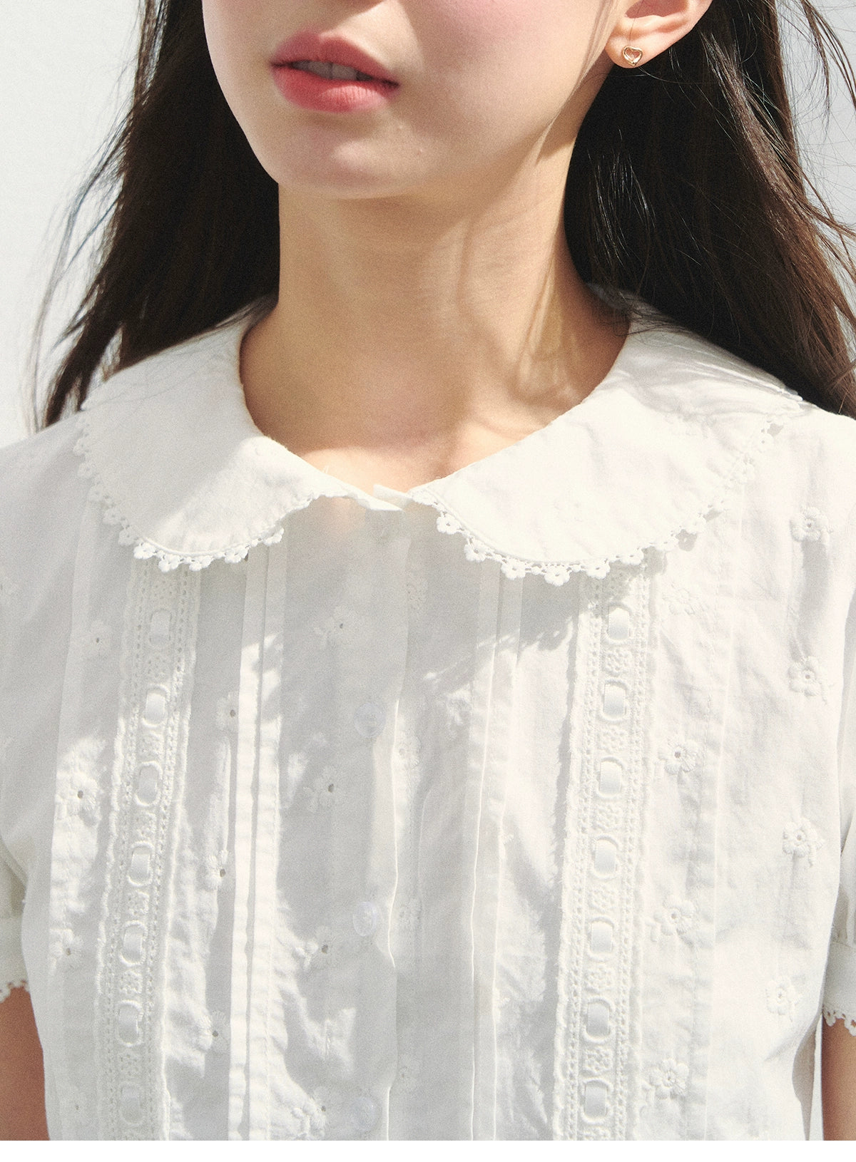 Puff-Sleeve Blouse & Tiered Skirt - Plain Or Plaid