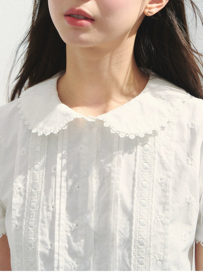 Puff-Sleeve Blouse & Tiered Skirt - Plain Or Plaid