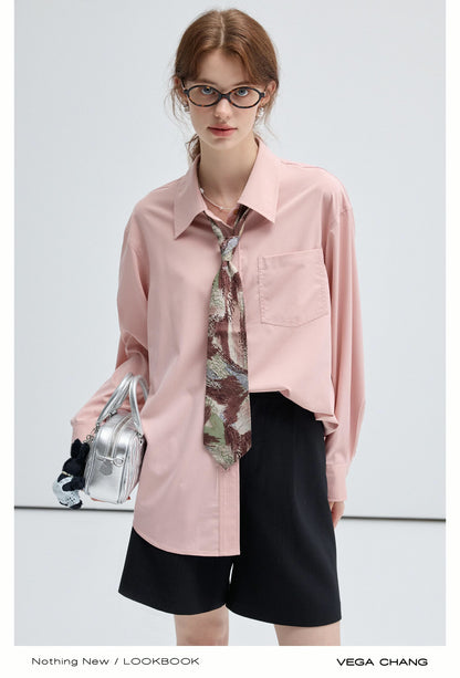 Bamboo Fiber Pastel Color Shirt And Abstract Tie