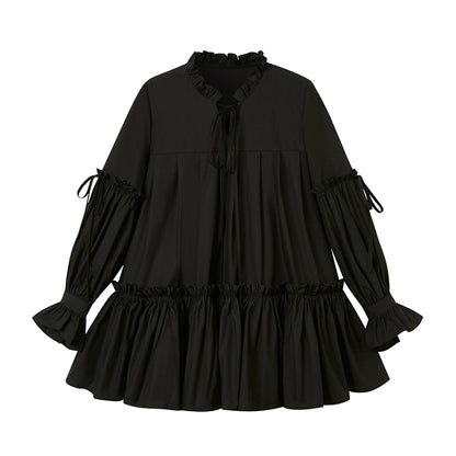 Ruffled Shirt Dress Onepiece