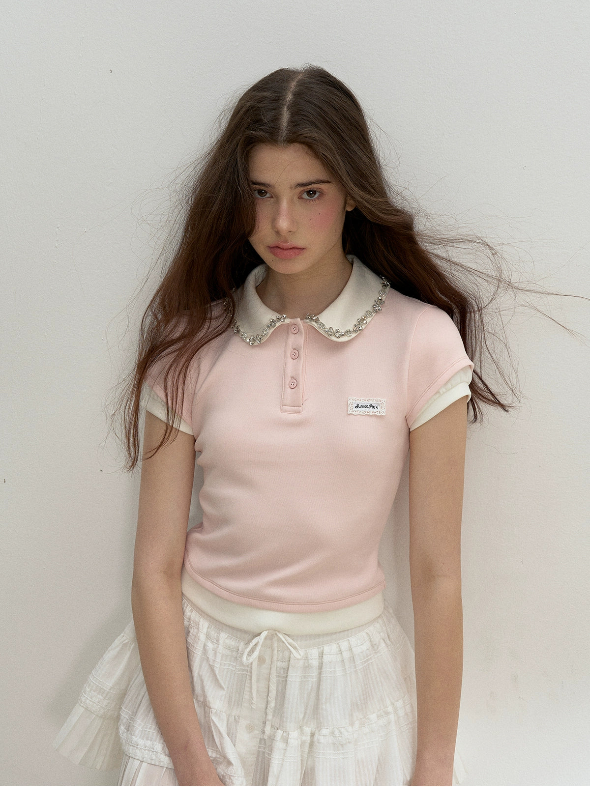 Bijou Collar Double Sleeve Polo
