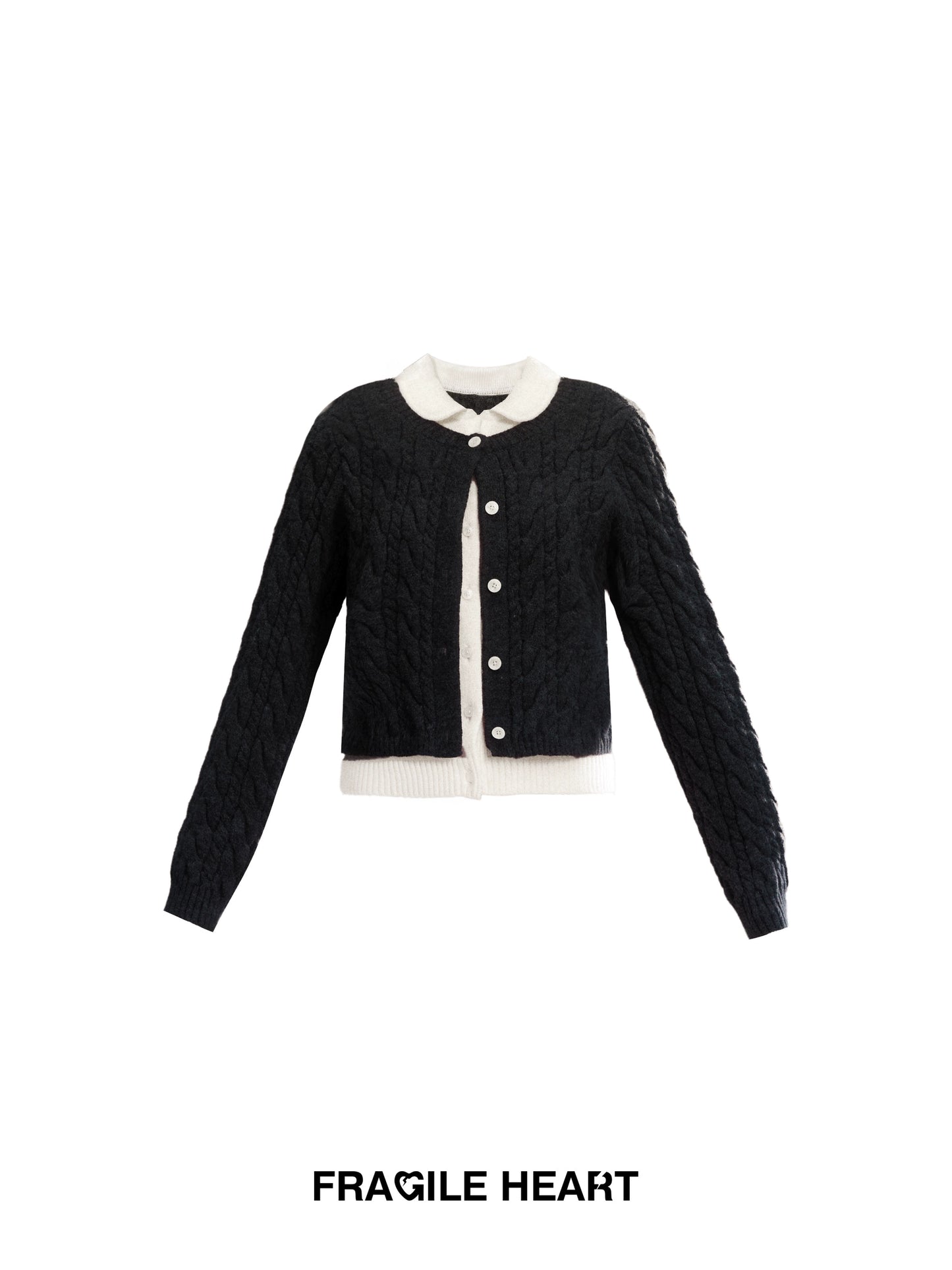 Color-Blocked Cropped Layered Cardigan