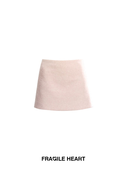 Wool Blend A-Line Mini Skirt