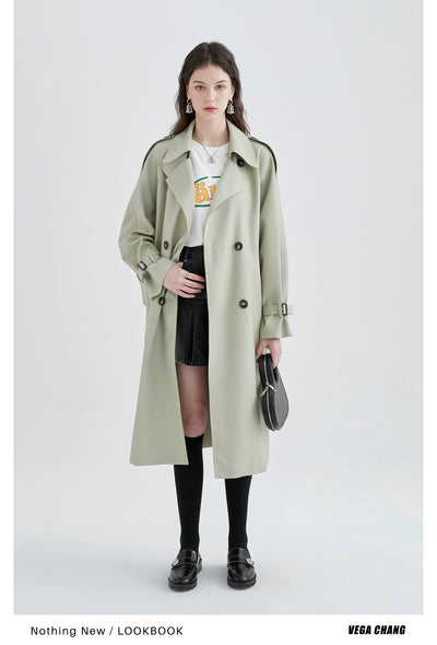 Classic Double-Breast Belted Trench Coat (hover)
