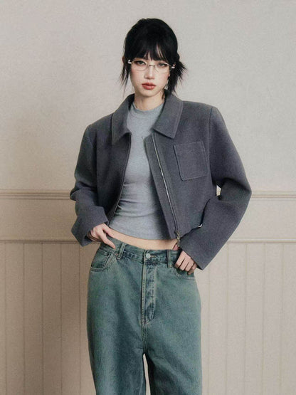 Structured Cropped Zip Jacket