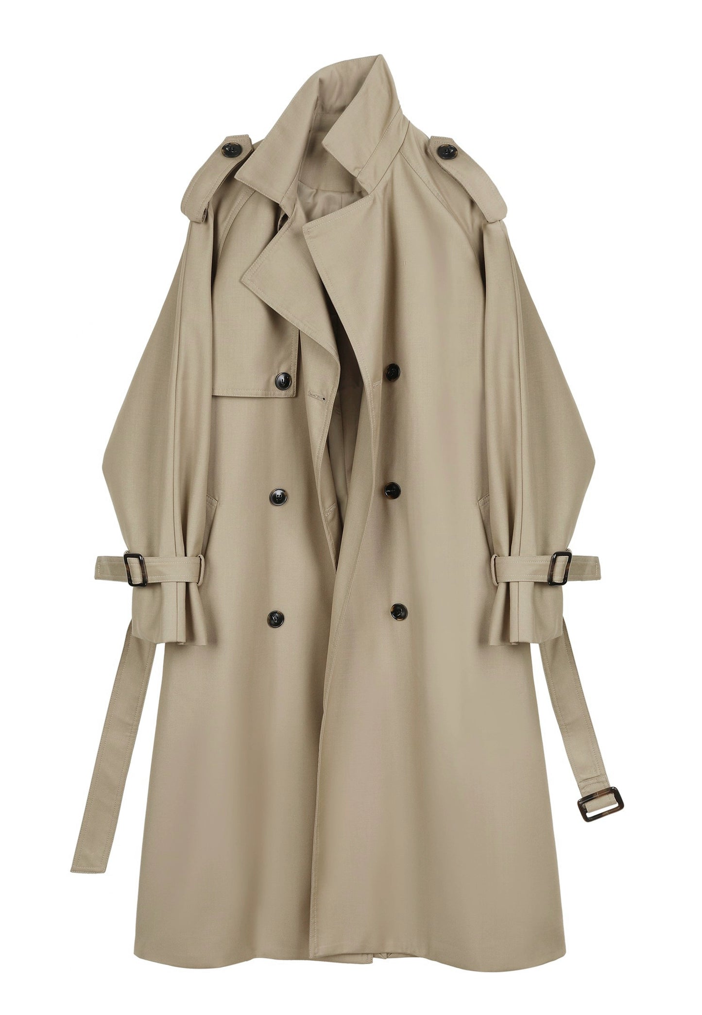 Classic Double-Breasted Midi Trench Coat