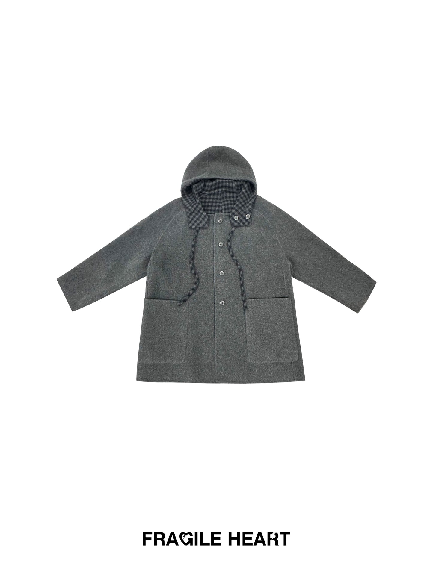 Reversible Hooded Coat With Plaid Lining