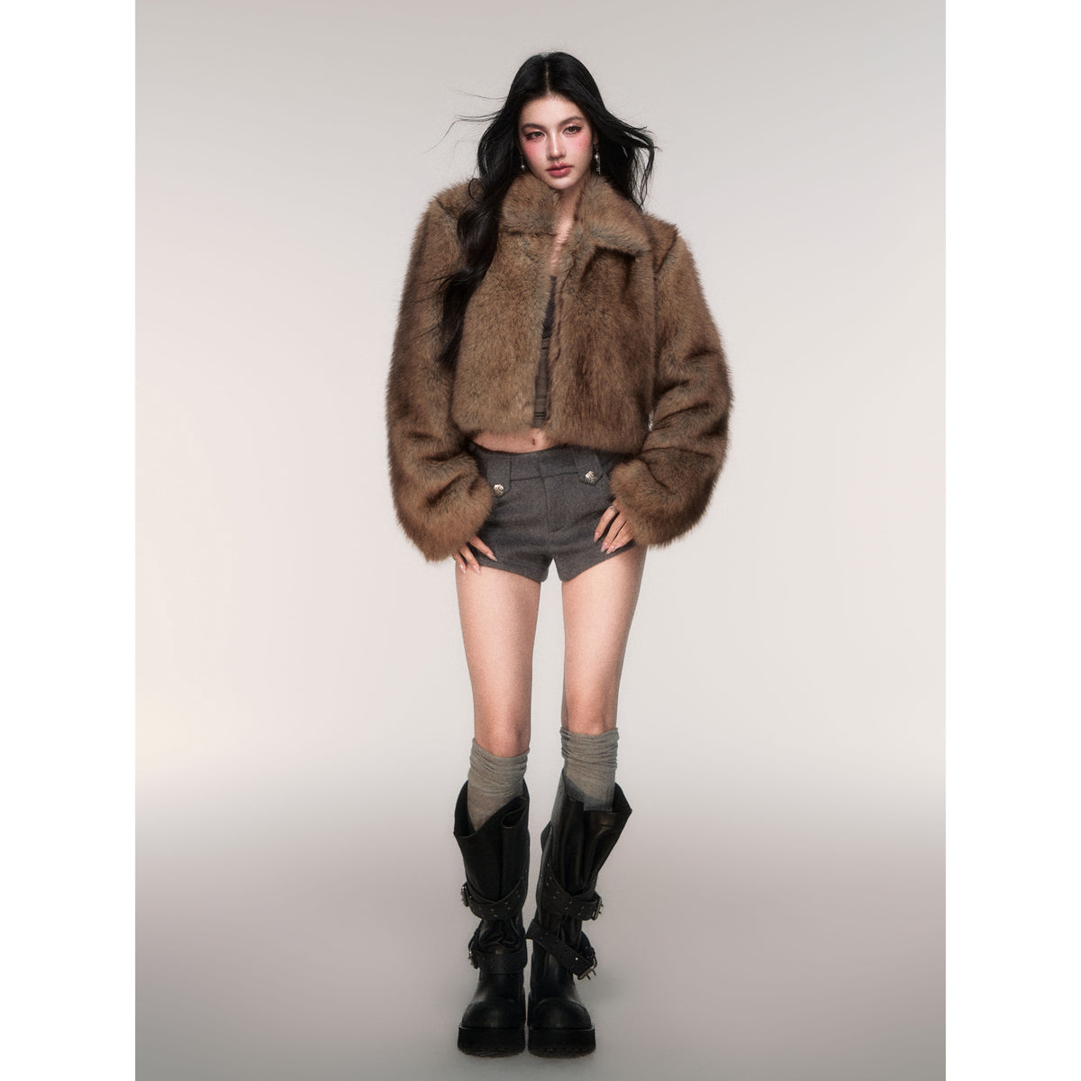 Plush Cropped Faux Fur Jacket – MILL MINORITY