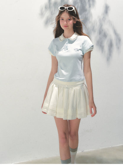 Bijou Collar Double Sleeve Polo