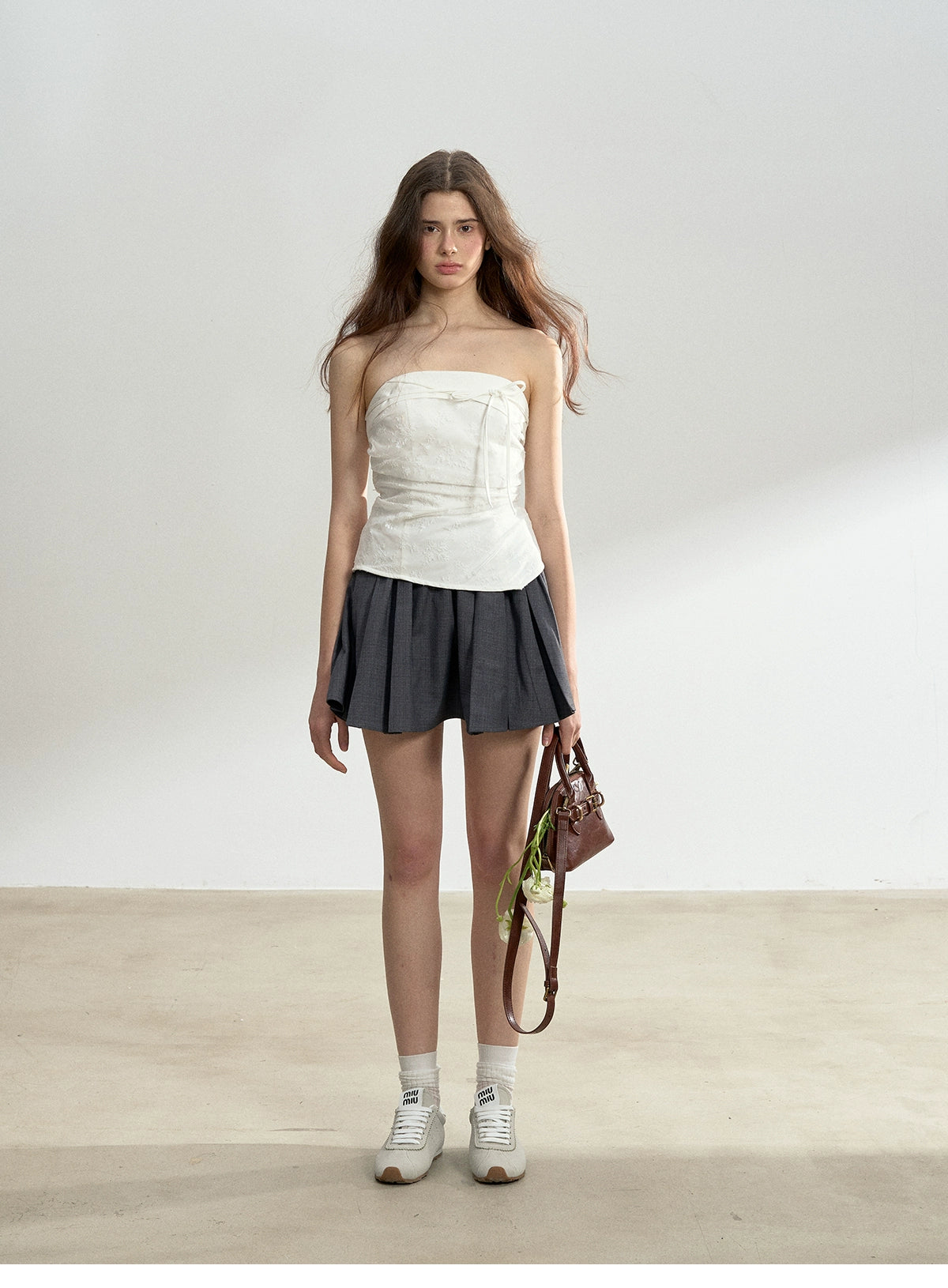 Shirred Back Lace Tube Top