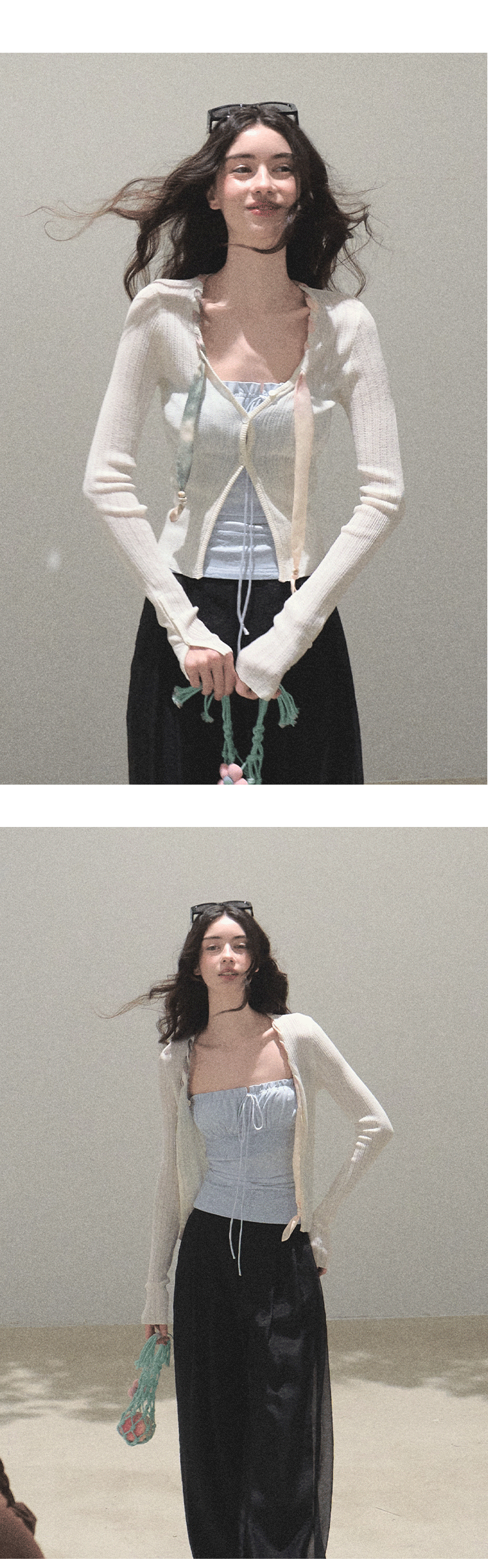 Knit Top With Braided Ribbon Detail