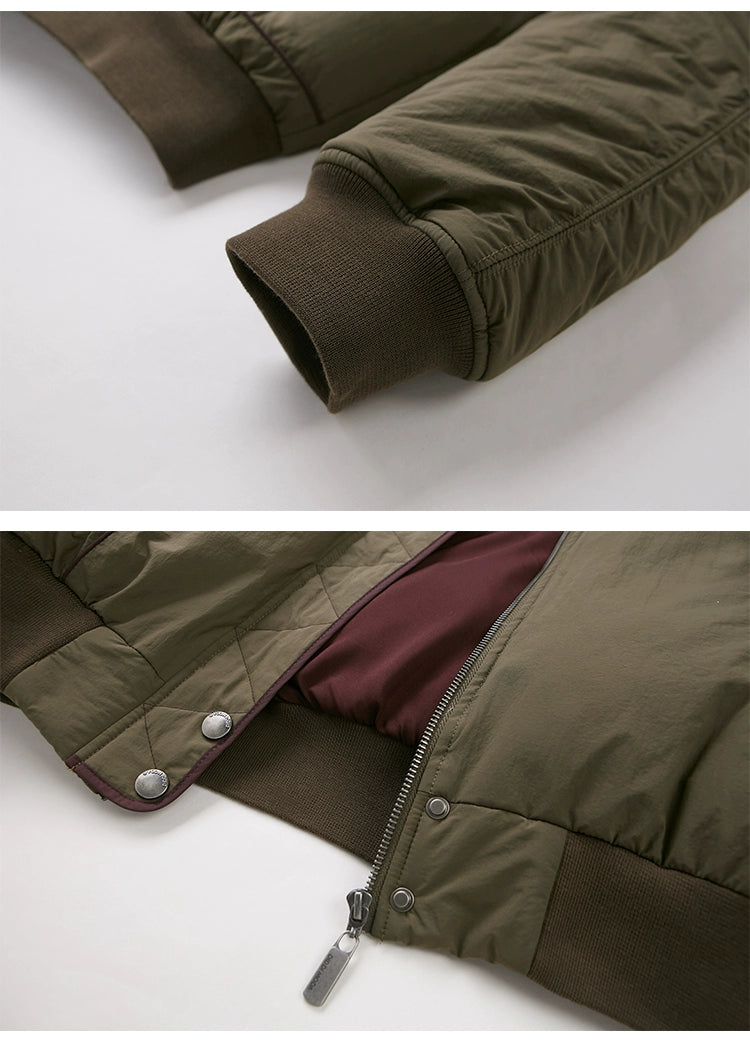 Bomber Jacket With Convertible Zip Collar