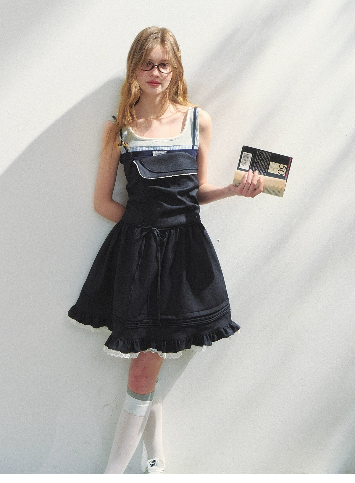 Foldover Tube Dress With Asymmetric Design