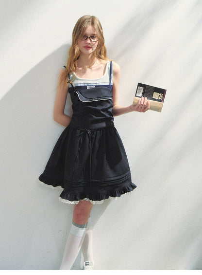 Foldover Tube Dress With Asymmetric Design