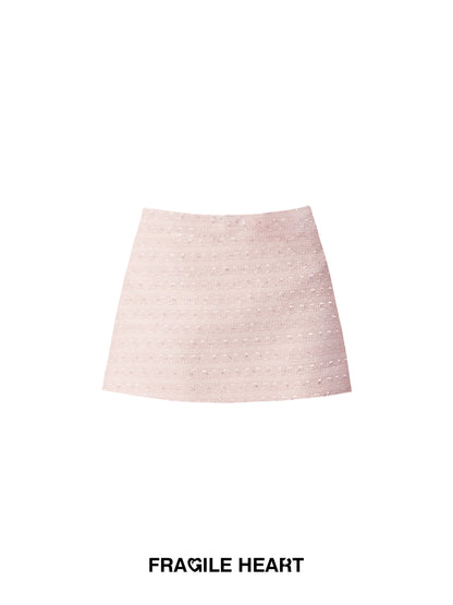 Bow Motif Fitted Tweed Top And Skirt