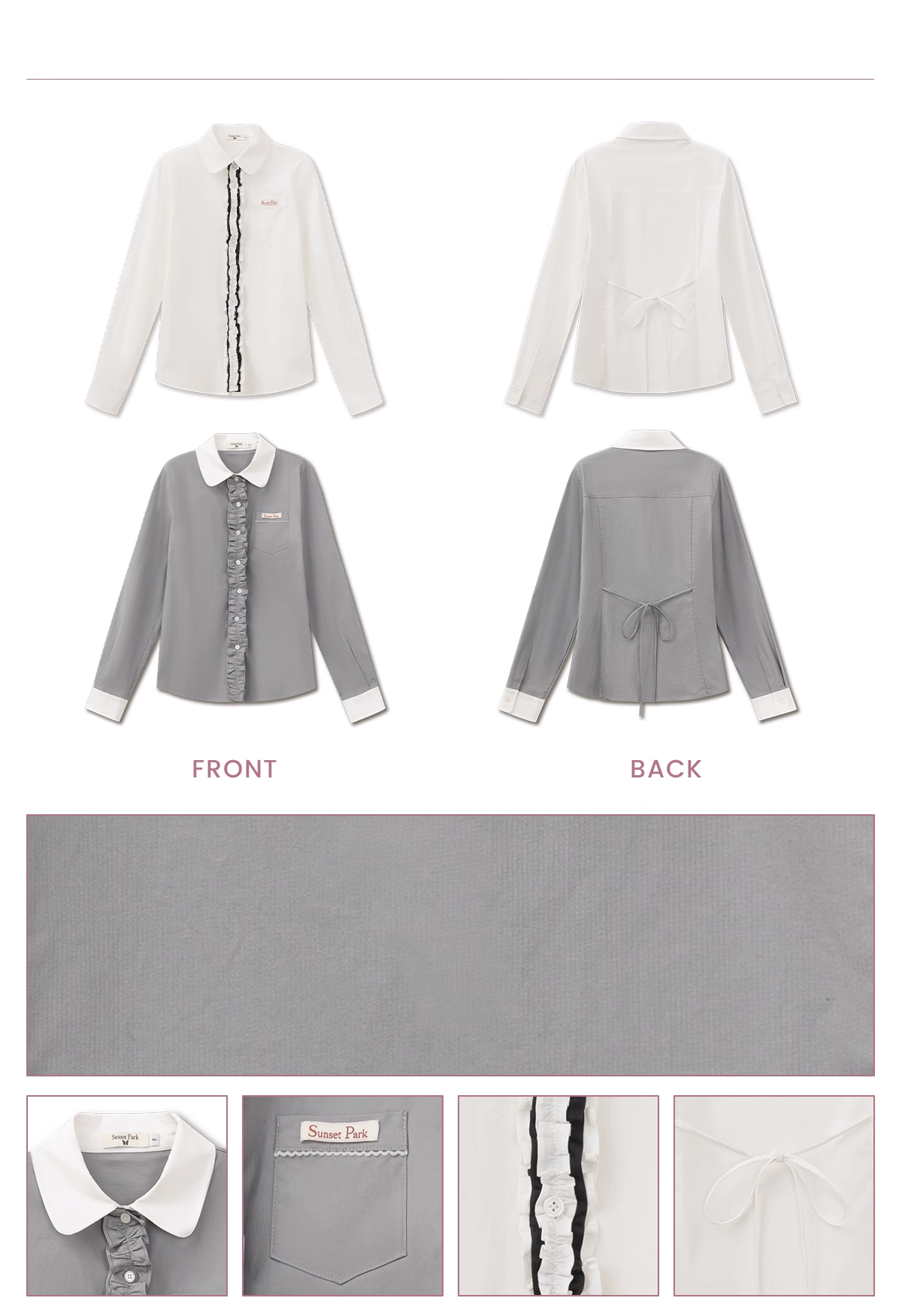 Luxury Cotton Shirt With Removable Ruffle