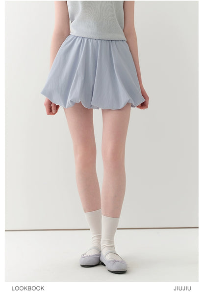 Elastic-Waist Bubble Skirt In Three Colors