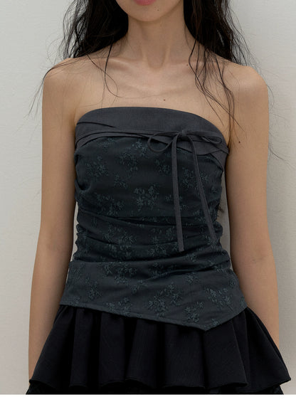 Shirred Back Lace Tube Top