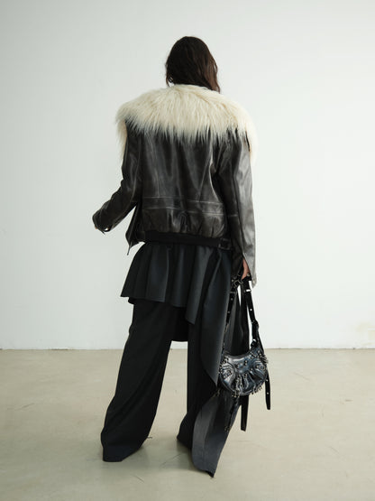 Double Waist Pants With Belt / Asymmetric Pocket Skirt