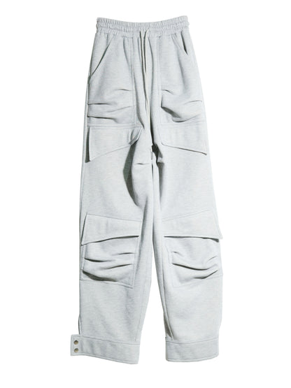 Versatile 3D Gathered Pocket Sweatpants
