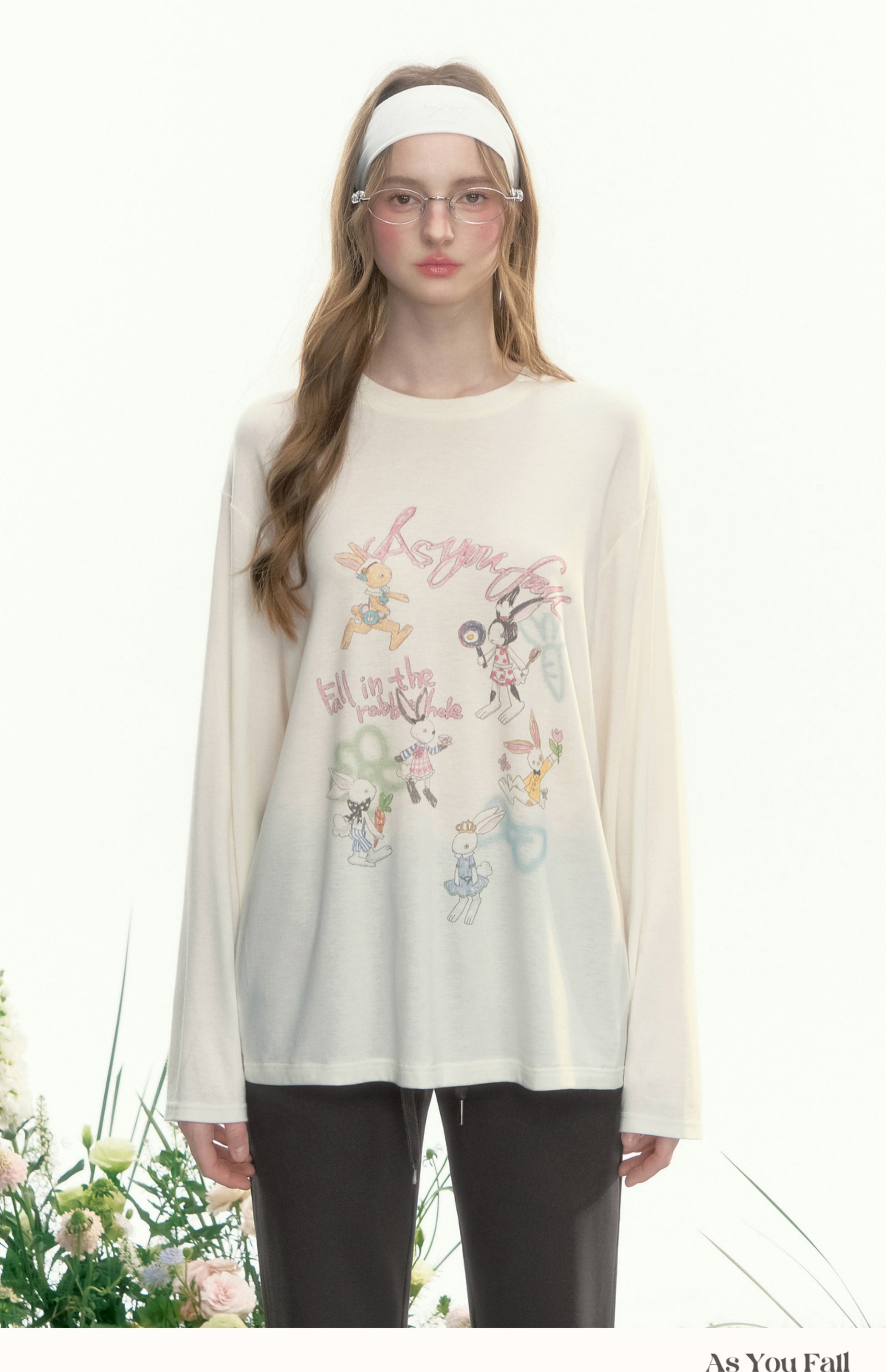 Loose-Fit Rabbit Graffiti T-Shirt