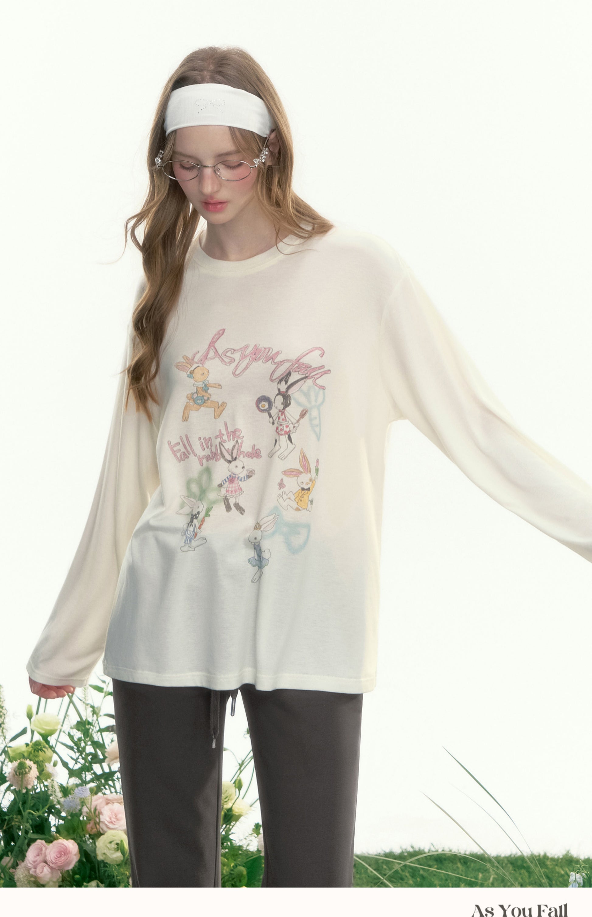 Loose-Fit Rabbit Graffiti T-Shirt