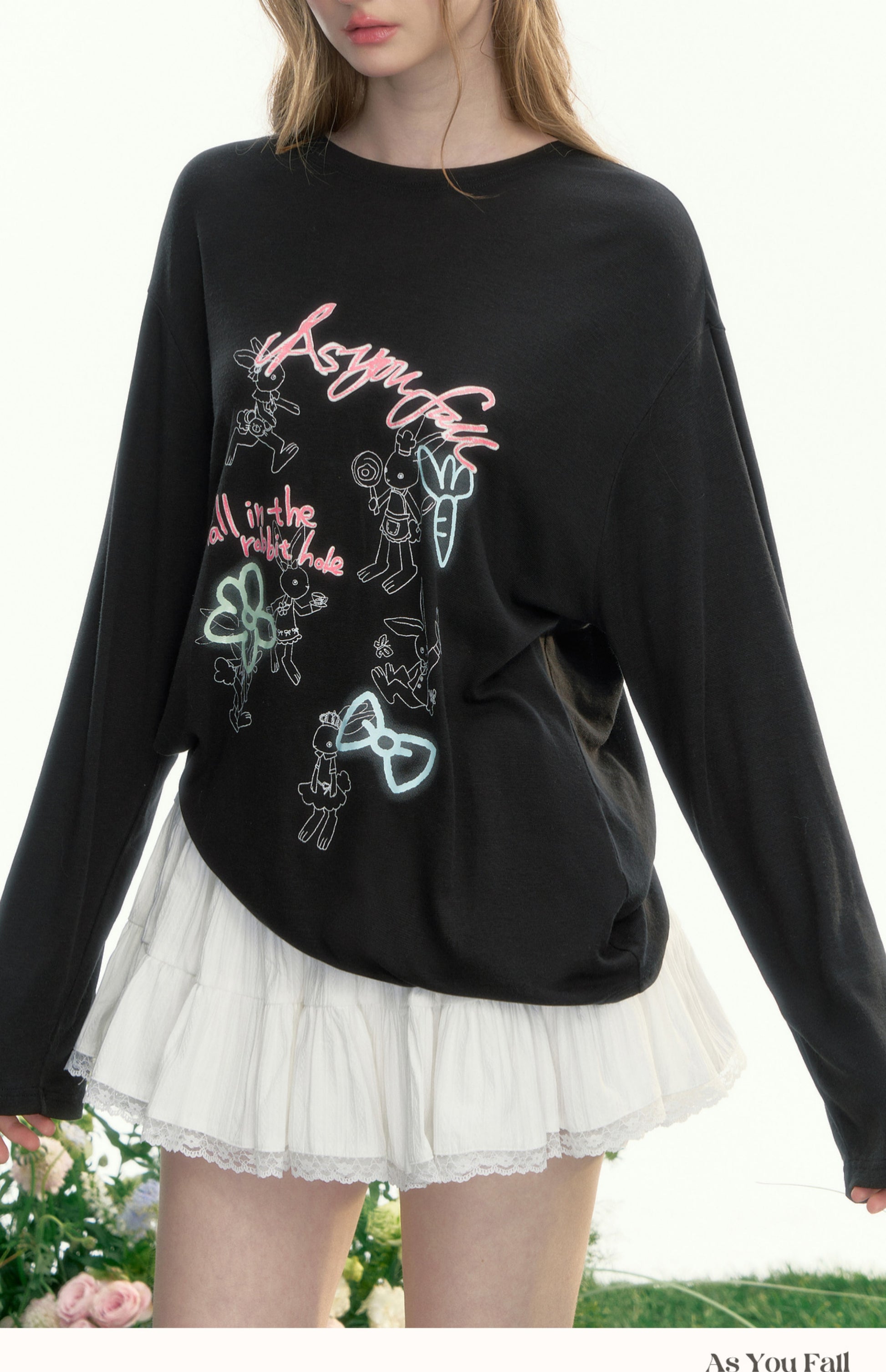 Loose-Fit Rabbit Graffiti T-Shirt