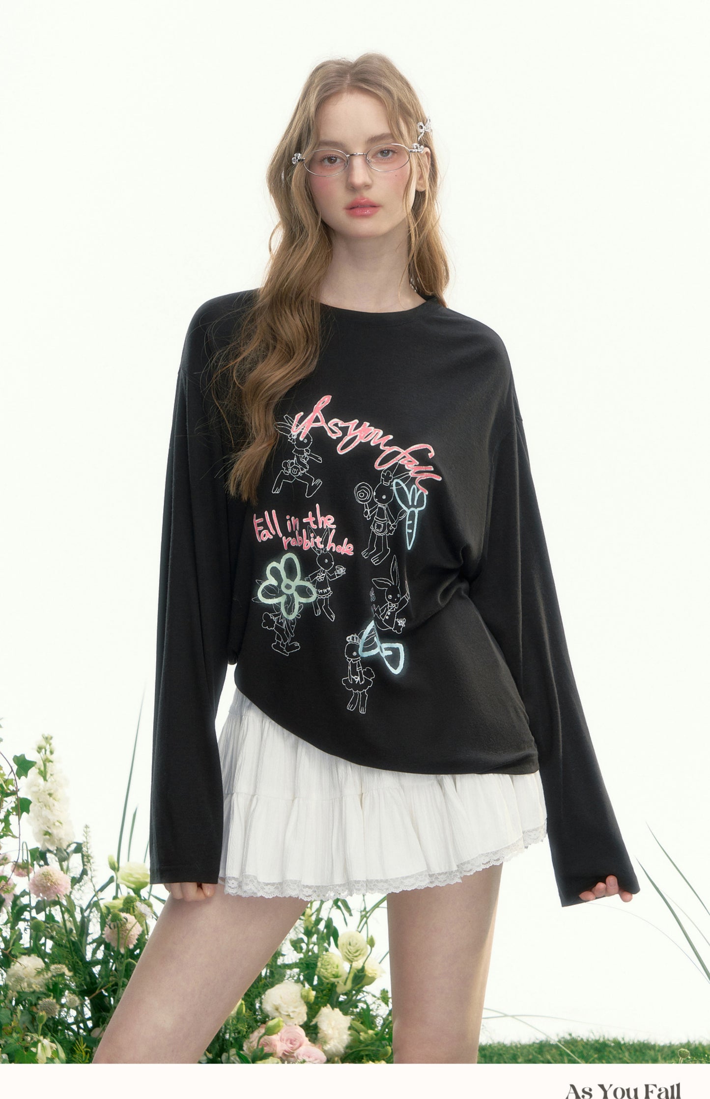 Loose-Fit Rabbit Graffiti T-Shirt