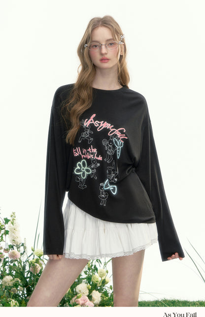 Loose-Fit Rabbit Graffiti T-Shirt