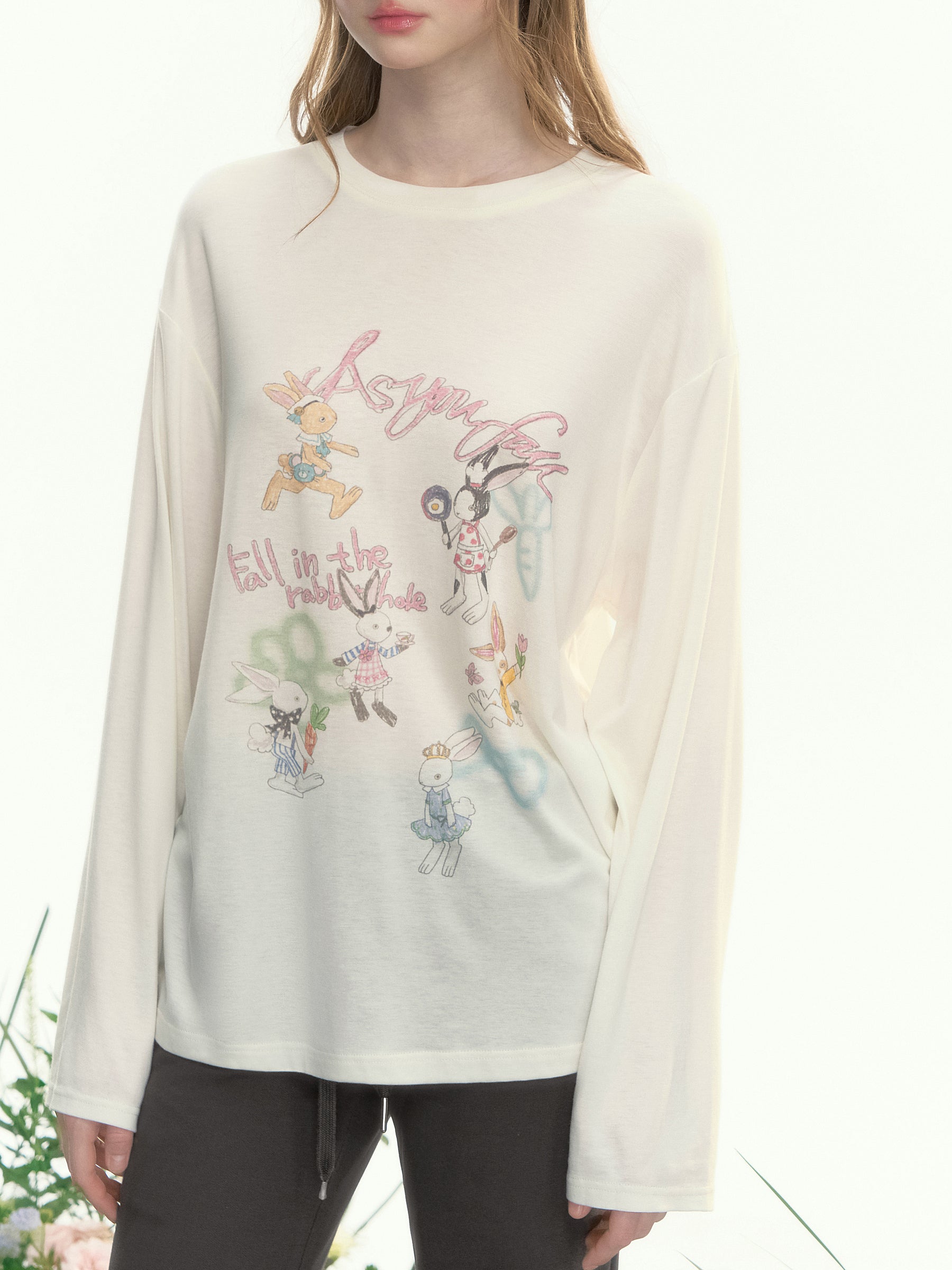 Loose-Fit Rabbit Graffiti T-Shirt