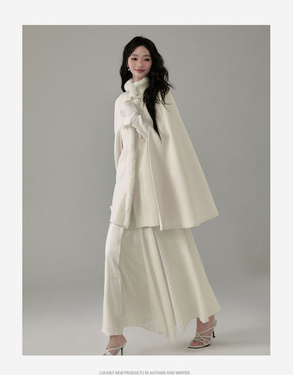 Flowy Tuck Dress With Flared Cuffs