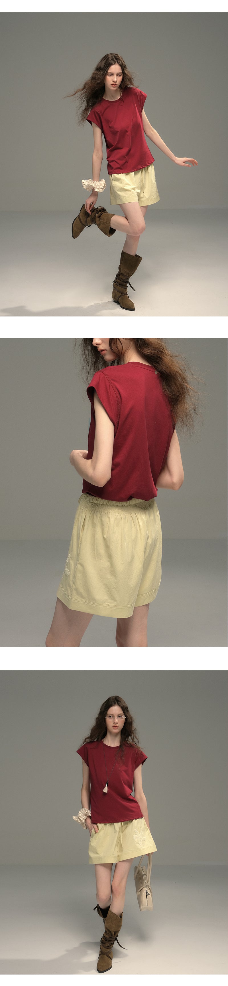 Sequin Starfish Patch Cotton Shorts
