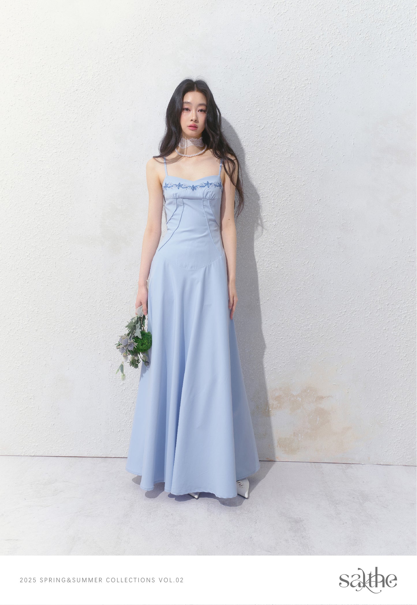 Floral Embroidered Cami Dress With Tucked Detail